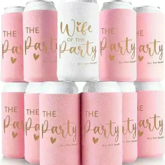 Wife of the Party Bachelorette Party Skinny Can Sleeves 11 Pack
